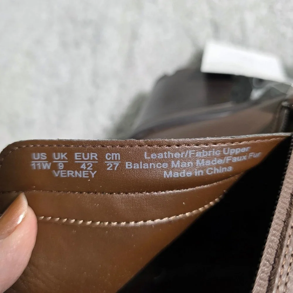 Naturalizer Verney Women's Brown Leather Lug Waterproof‎ Ankle Boots 11 Wide NEW